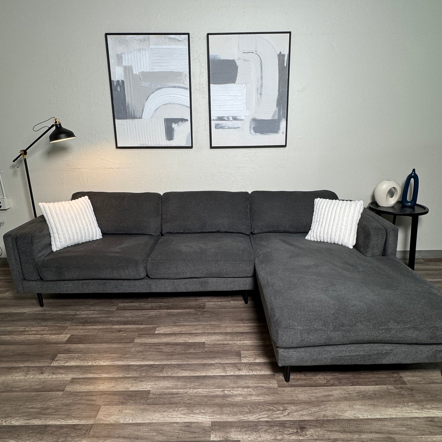 Living Spaces Dark Gray Sectional