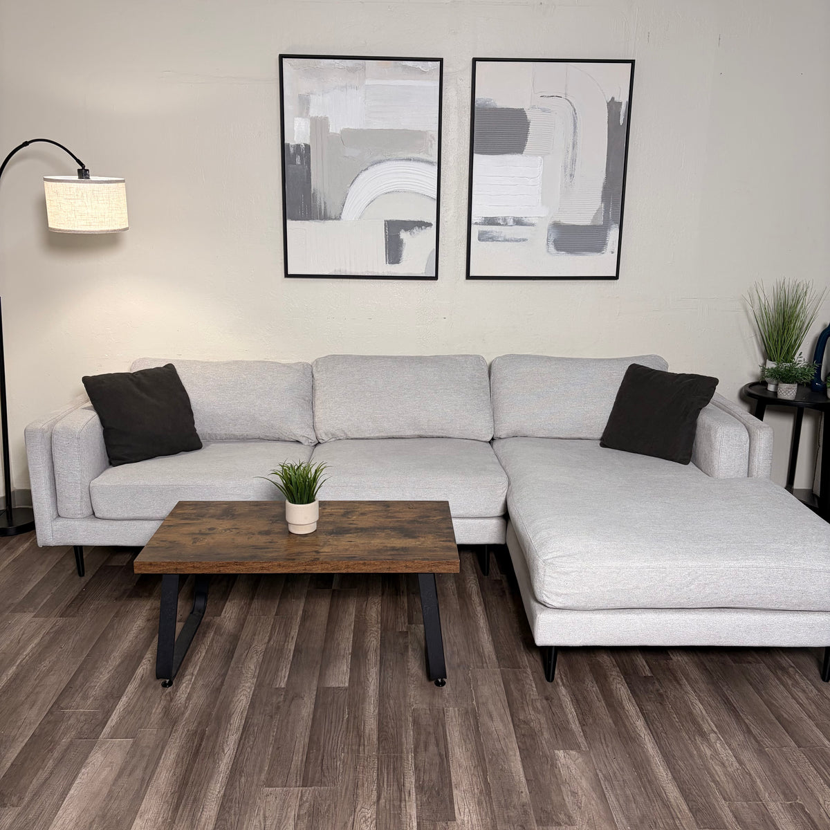 Living Spaces Light Gray Sectional