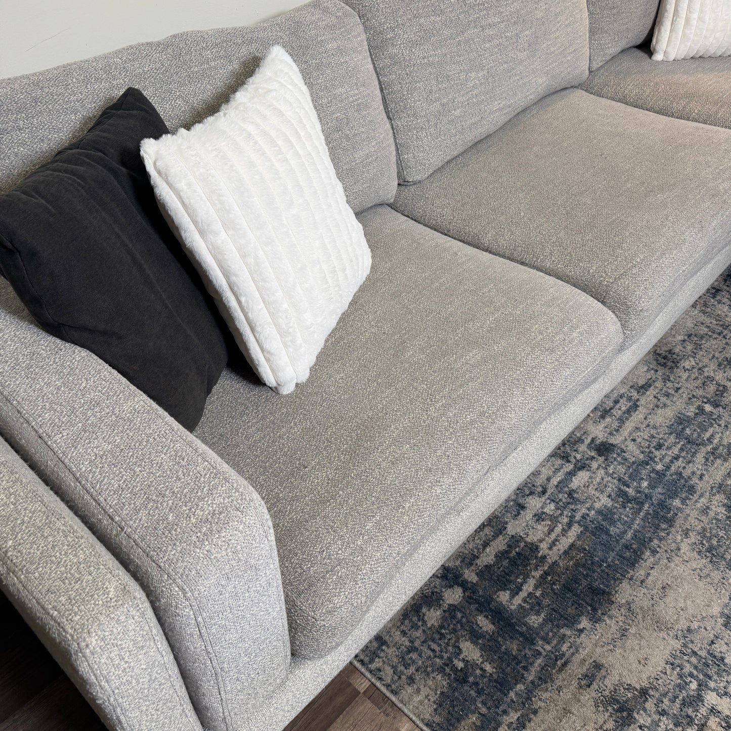 Light Gray Sectional with Wide Chaise