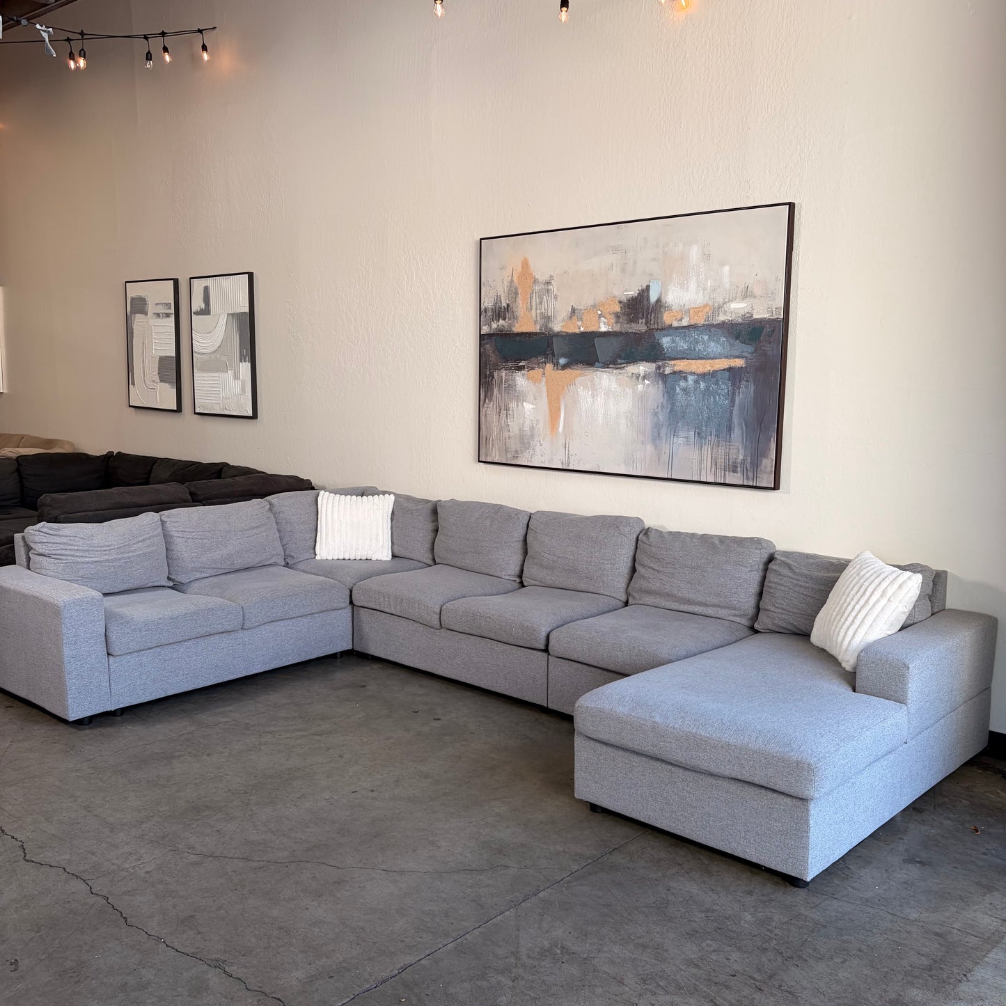Oversized Gray U Shaped Sectional