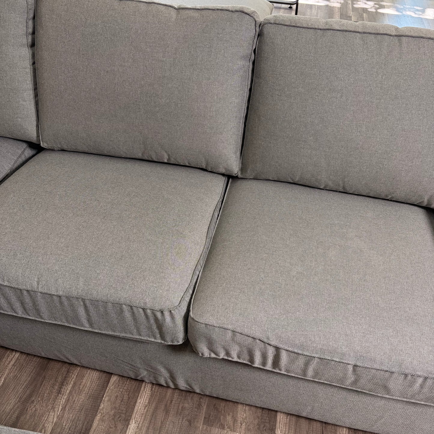 Ikea Gray L Shaped Sectional with Ottoman
