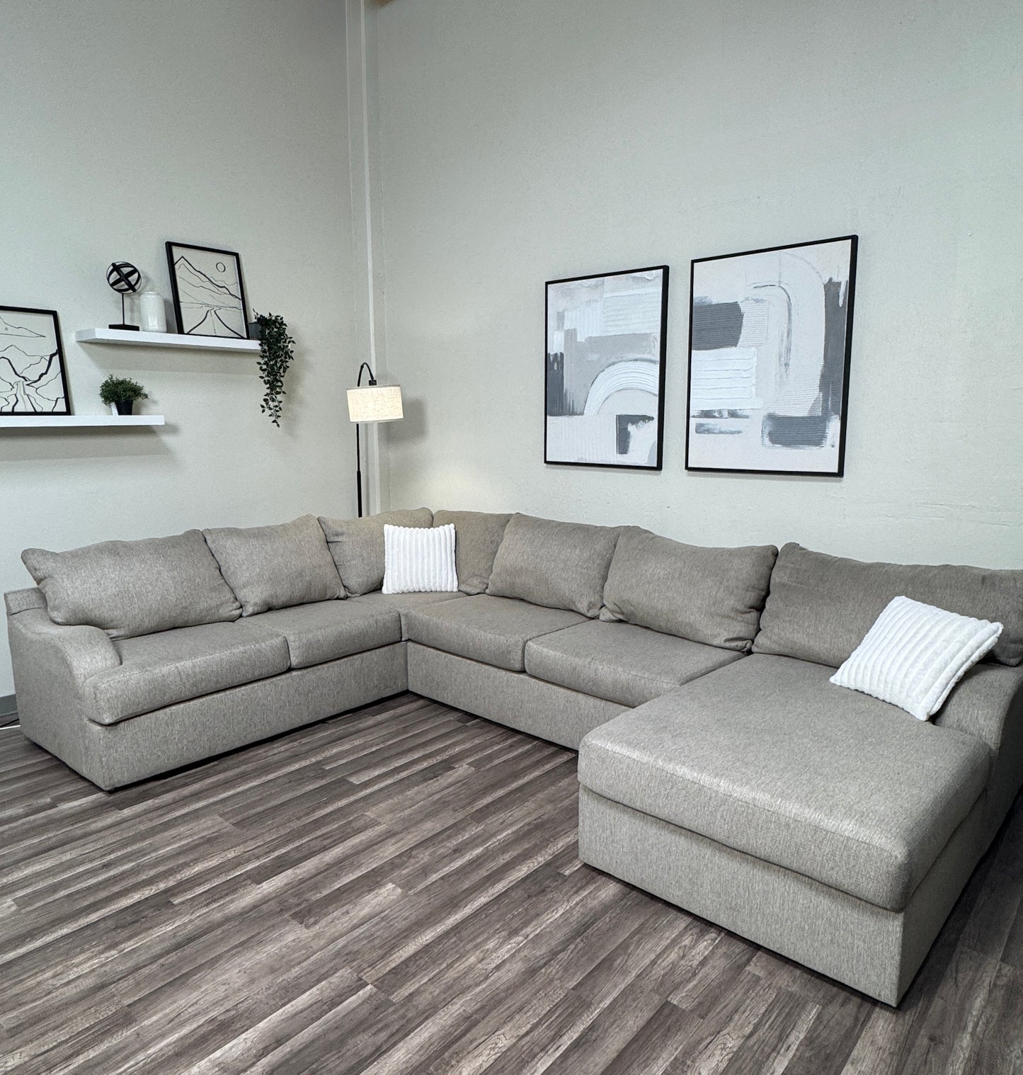 Living Spaces Oversized Beige Sectional