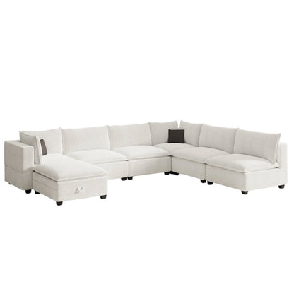 New In Box Cloud Boucle Modular Sectional - 7 Piece