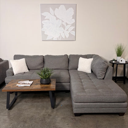 Gray Sectional with Right Facing Chaise
