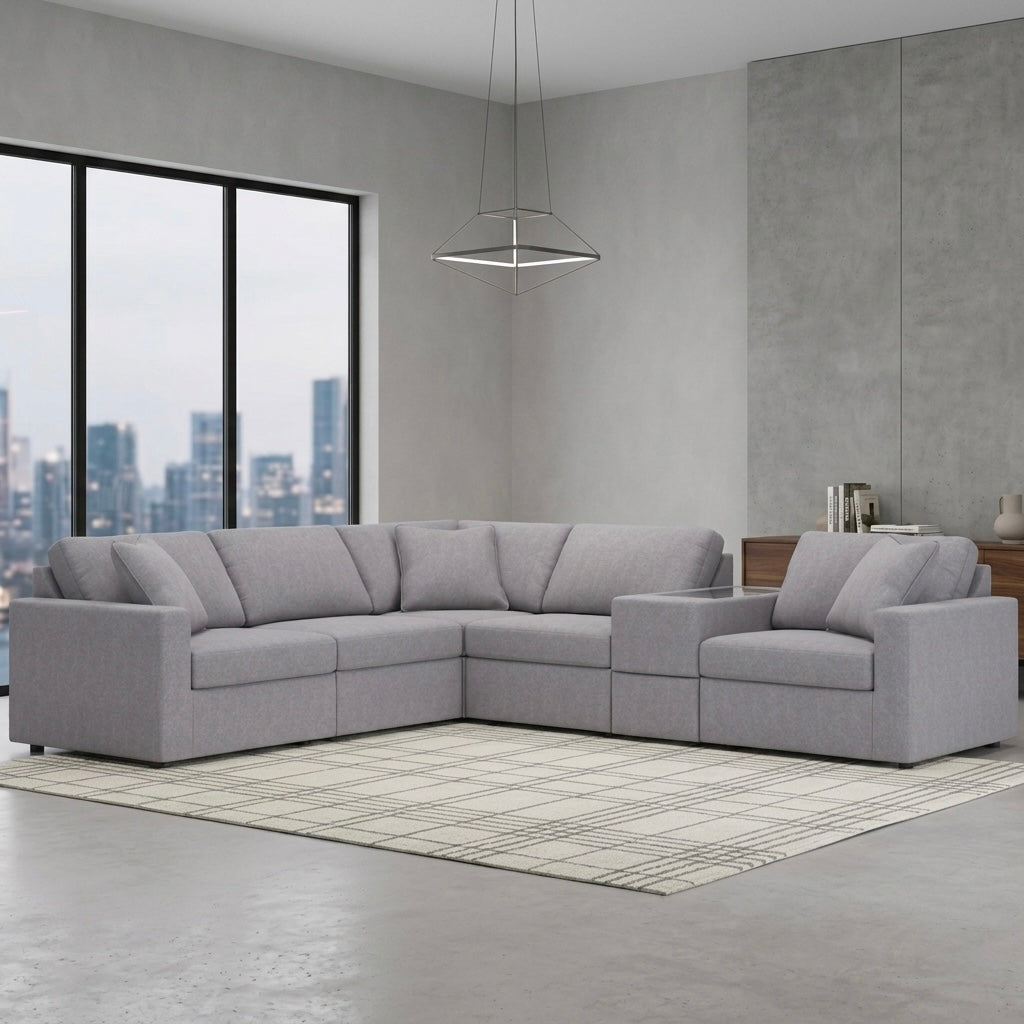 Carneros 6-Piece Modular Sectional with Storage Console