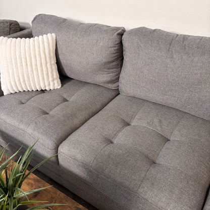 Gray Sectional with Right Facing Chaise