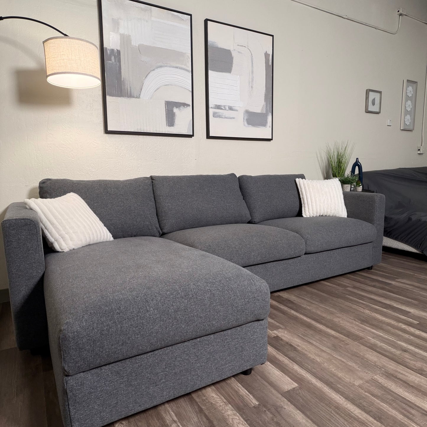 Ikea Finnala Gray Sectional with Storage