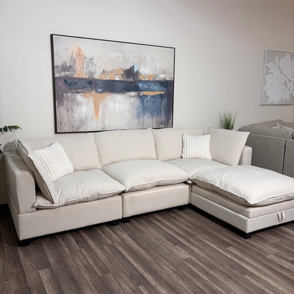 Sonoma Cloud 4-Piece Modular Sectional - Linen Sand