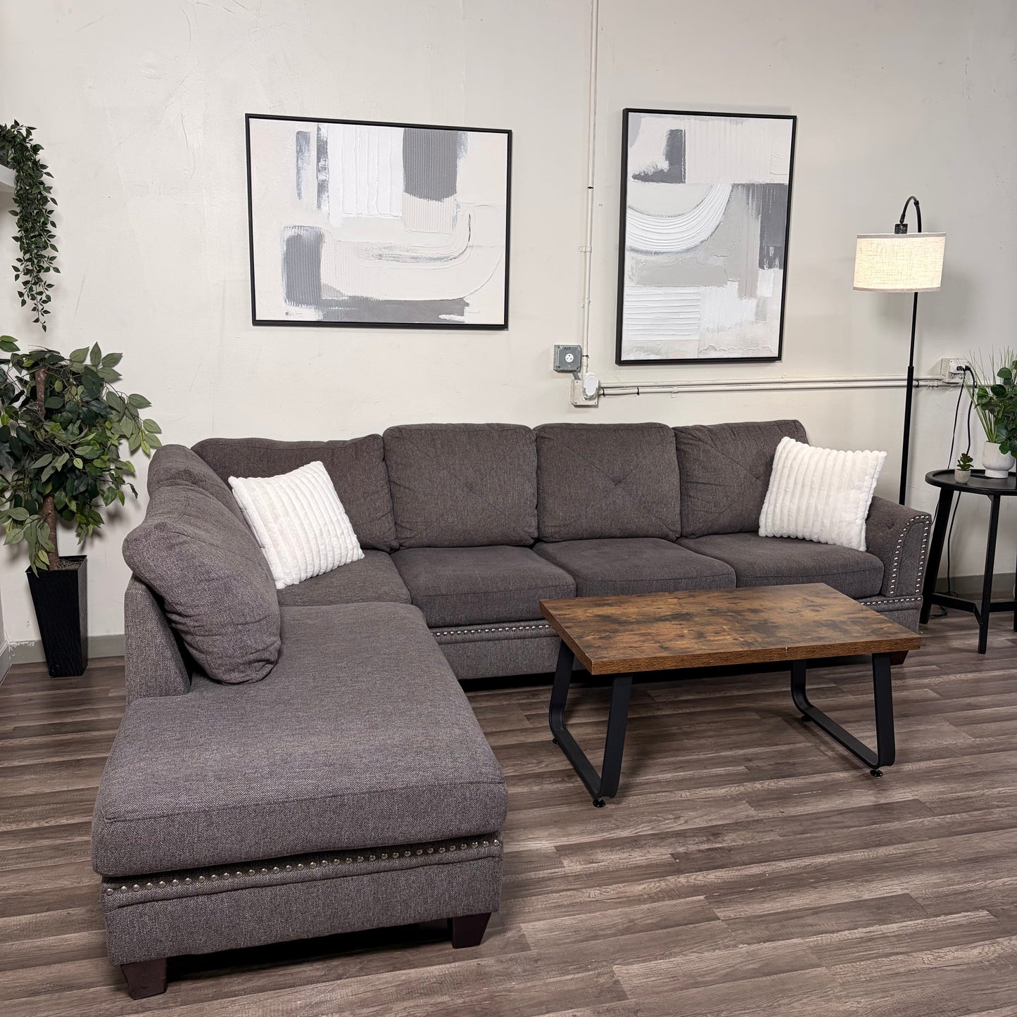 Dark Gray L Sectional