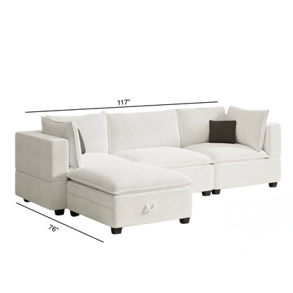 New In Box Cloud Boucle Modular Sectional - 4 Piece