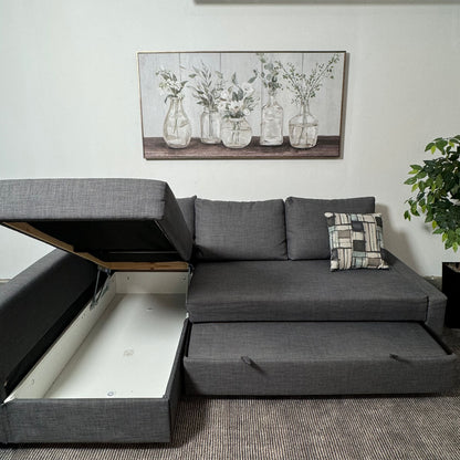 Ikea Friheten Gray Sleeper Sectional with Storage