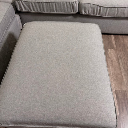 Ikea Gray L Shaped Sectional with Ottoman