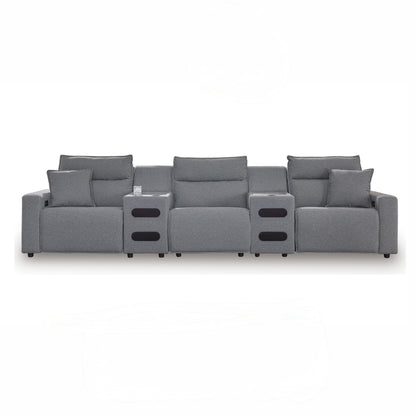 Maverick 5-Piece Dual Power Reclining Sectional with Audio Consoles