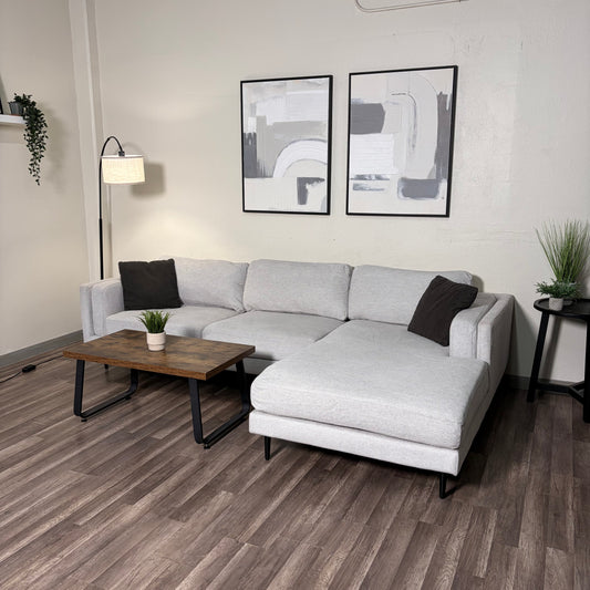 Living Spaces Light Gray Sectional