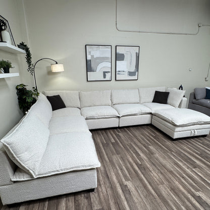 New In Box Cloud Boucle Modular Sectional - 7 Piece