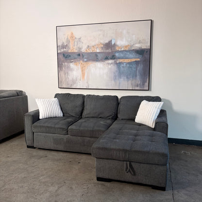 Thomasville Gray Sectional with Sleeper and Storage