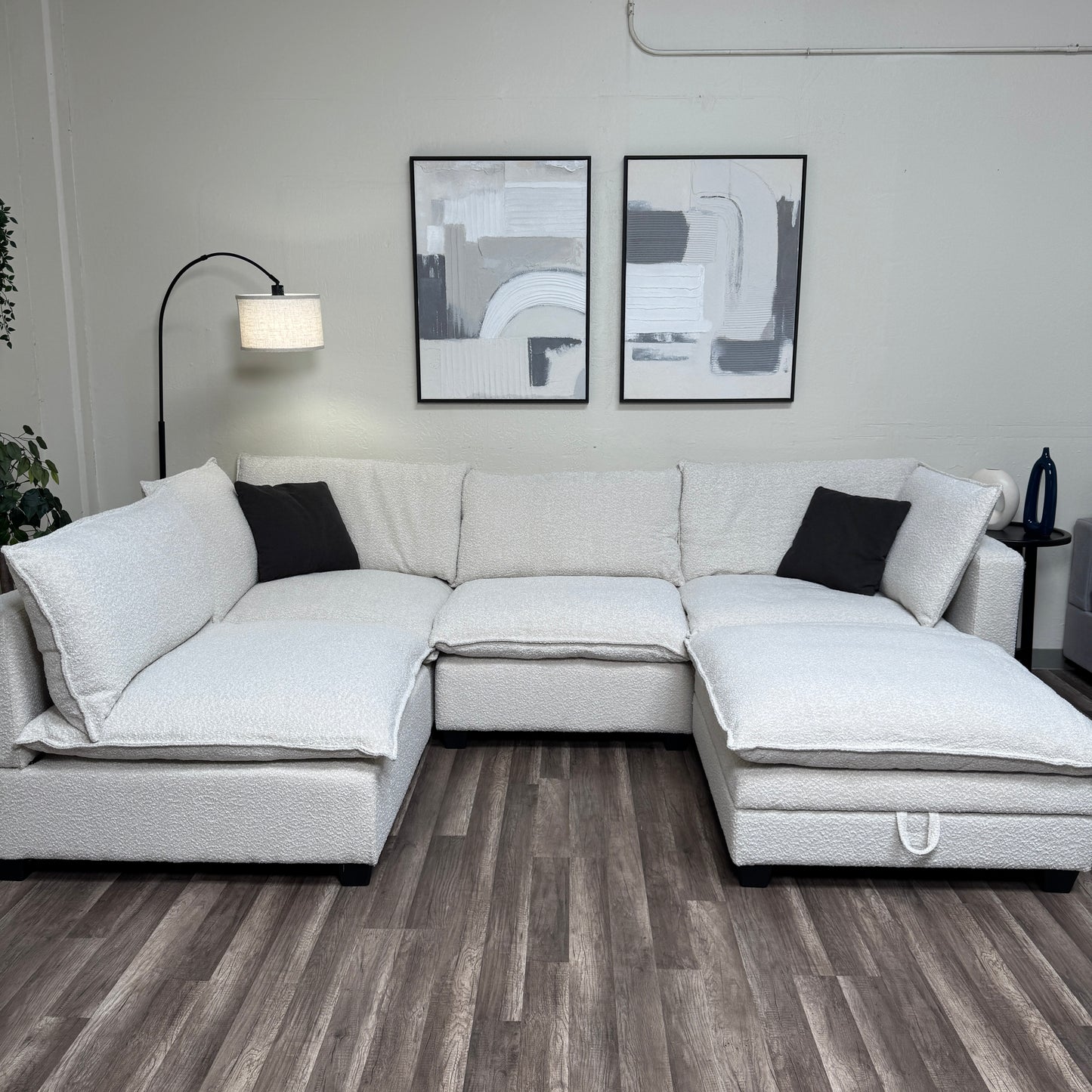 New In Box Cloud Boucle Modular Sectional - 5 Piece