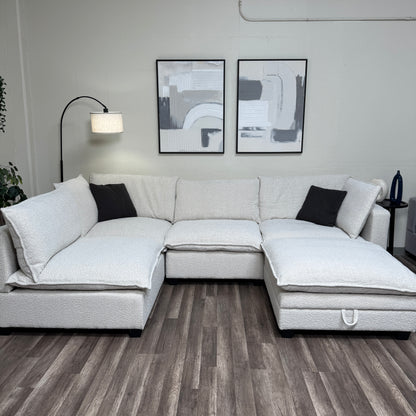 New In Box Cloud Boucle Modular Sectional - 5 Piece