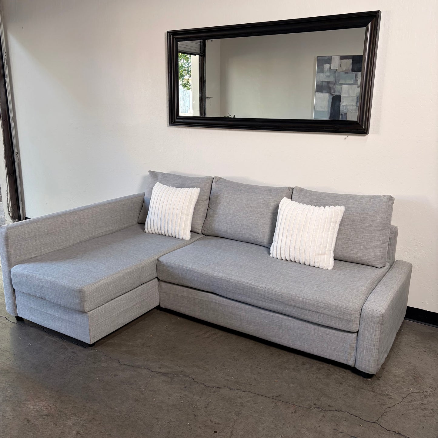 Ikea Friheten Light Gray Sectional with Sleeper and Storage