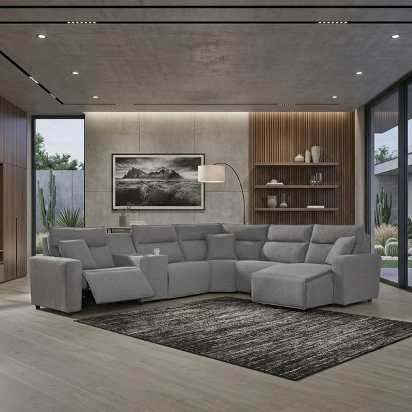 Maverick 6-Piece Dual Power Reclining Sectional with Chaise and Consoles