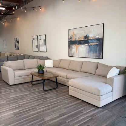 Oversized Beige U Shaped Sectional