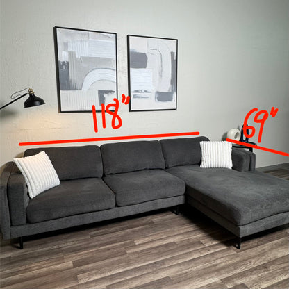Living Spaces Dark Gray Sectional