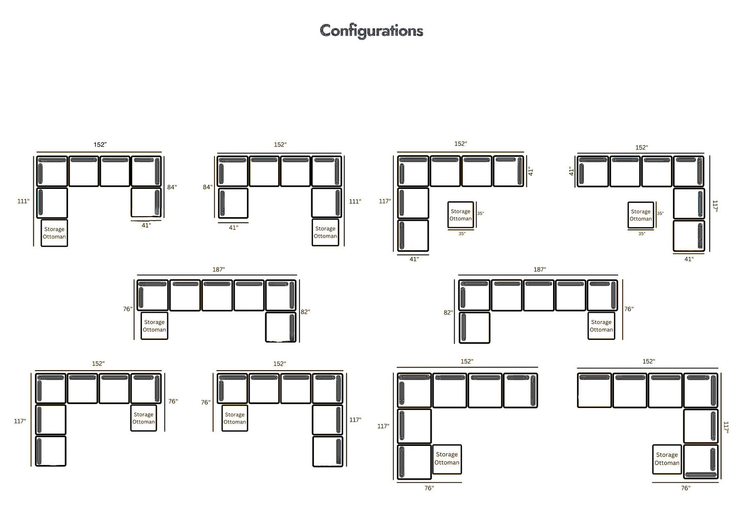 New In Box Cloud Boucle Modular Sectional - 7 Piece