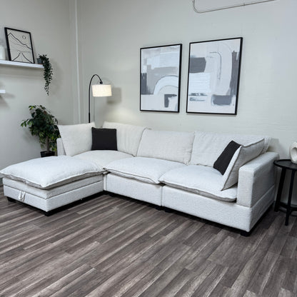 New In Box Cloud Boucle Modular Sectional - 4 Piece