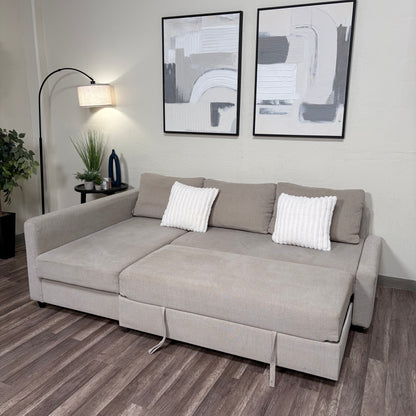 Beige Ikea Friheten Sectional with Sleeper and Storage