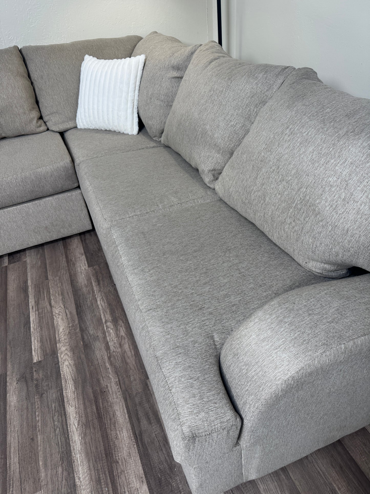 Living Spaces Beige U Shaped Sectional