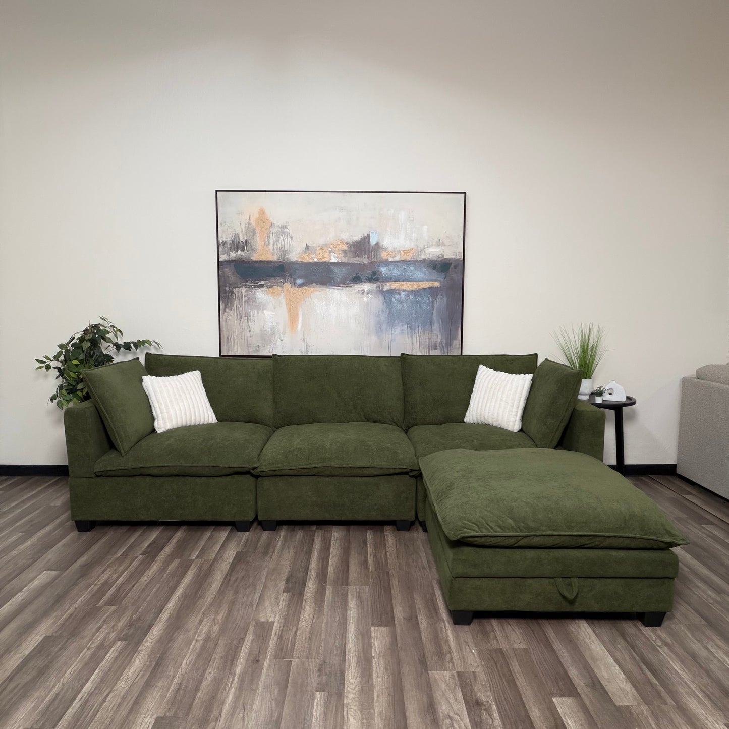 Sonoma Cloud 4-Piece Modular Sectional - Olive Green