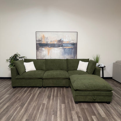 Sonoma Cloud 4-Piece Modular Sectional - Olive Green