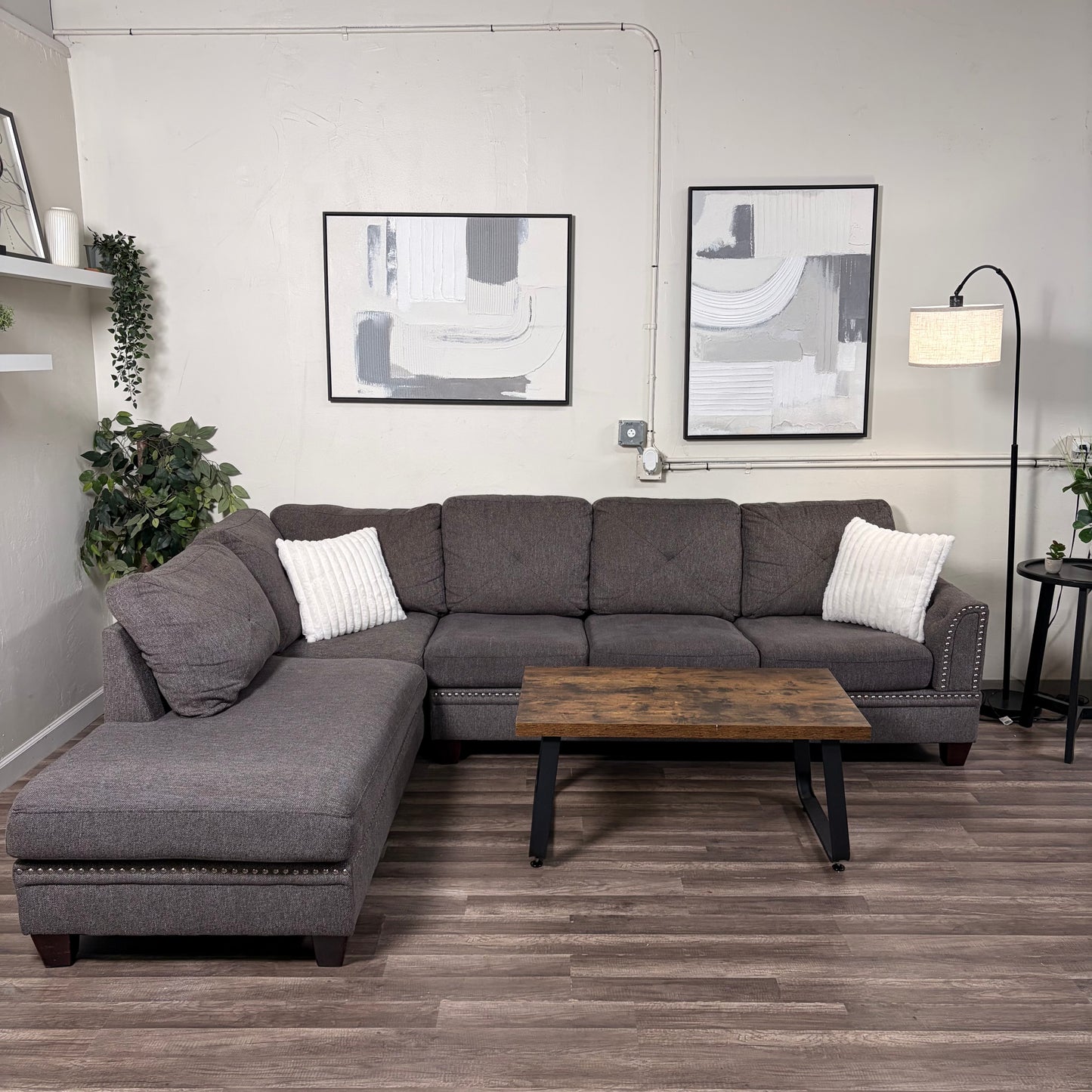 Dark Gray L Sectional