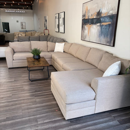 Oversized Beige U Shaped Sectional