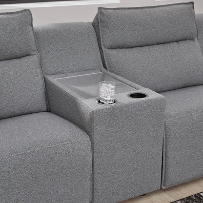 Maverick 6-Piece Dual Power Reclining Sectional with 3 Reclining Seats and Console