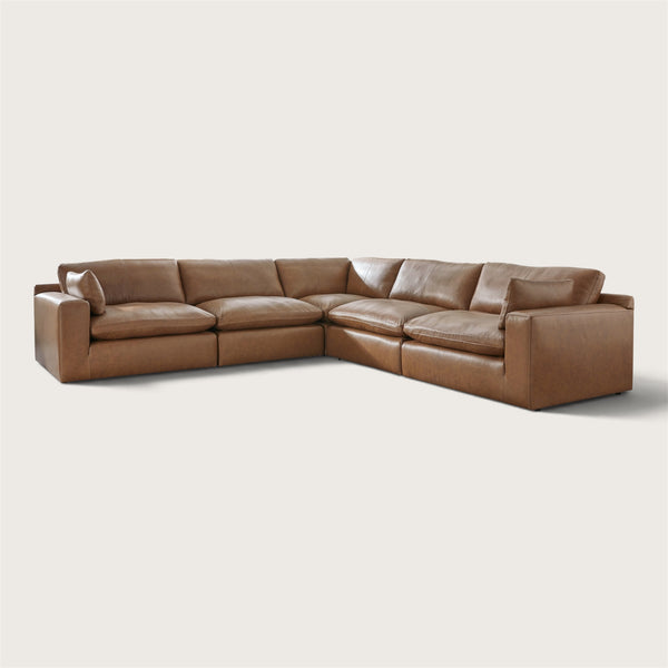 Belvedere 5-Piece Leather Modular Sectional