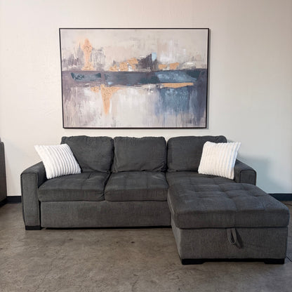Thomasville Gray Sectional with Sleeper and Storage