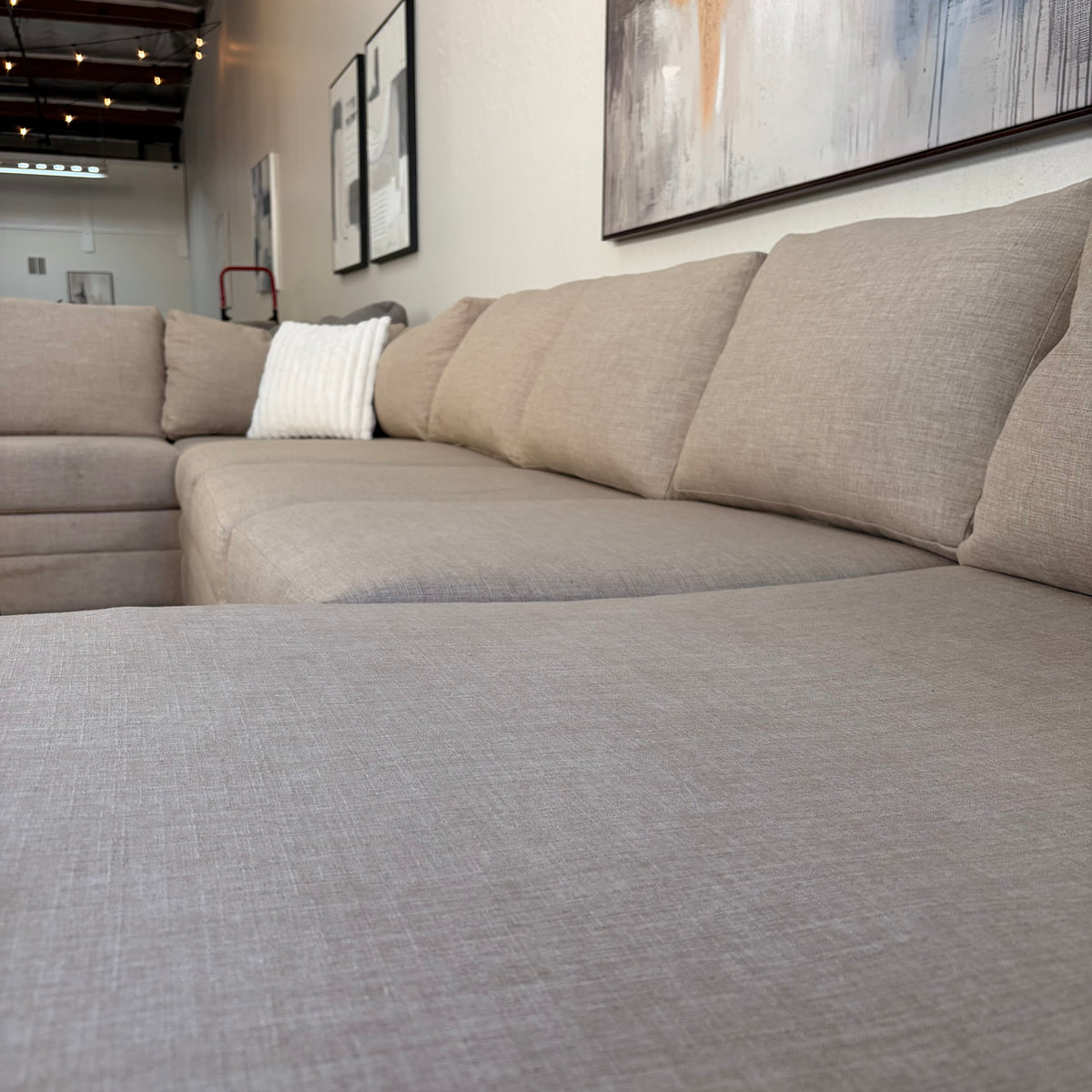 Oversized Beige U Shaped Sectional