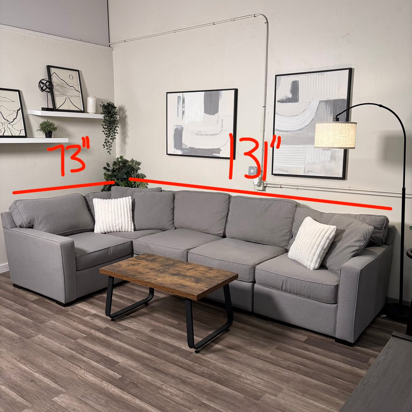 Gray 5 Piece Modular Sectional