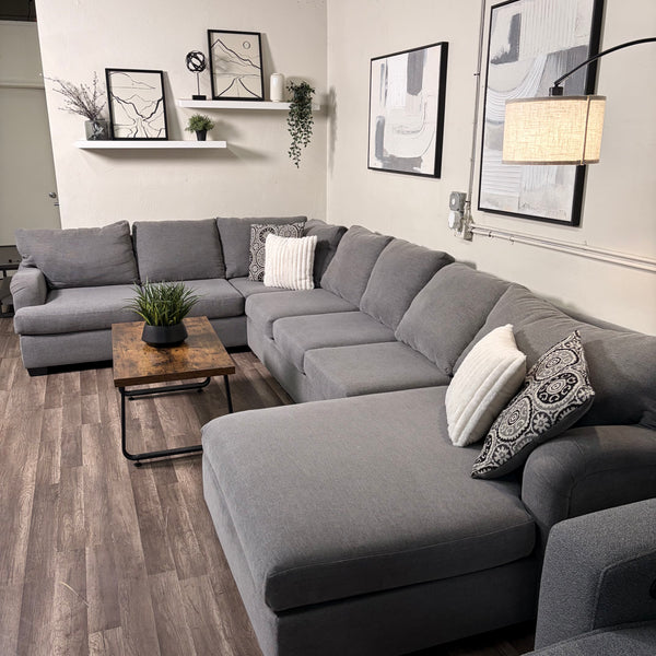 Oversized U Shape Gray Sectional