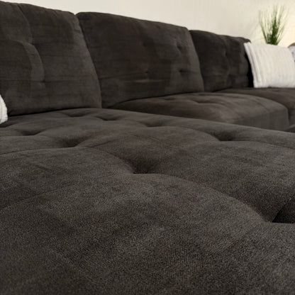 Gray Sectional with Storage Ottoman