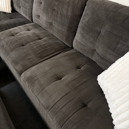 Gray Sectional with Storage Ottoman