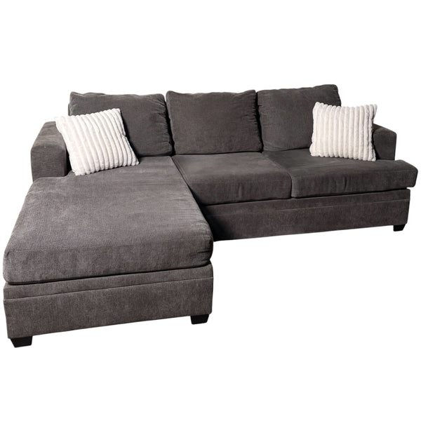 Living Spaces Gray Sectional with Pullout Bed