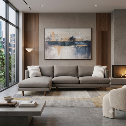 Room & Board Gray L Shaped Sectional