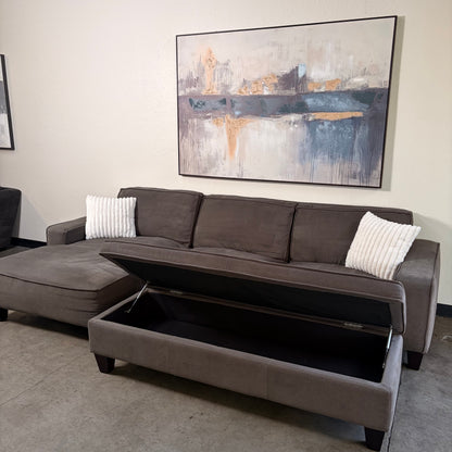 Gray Sectional with Ottoman Storage