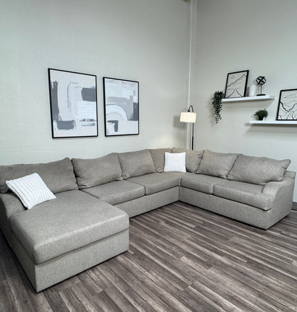 Living Spaces Beige U Shaped Sectional