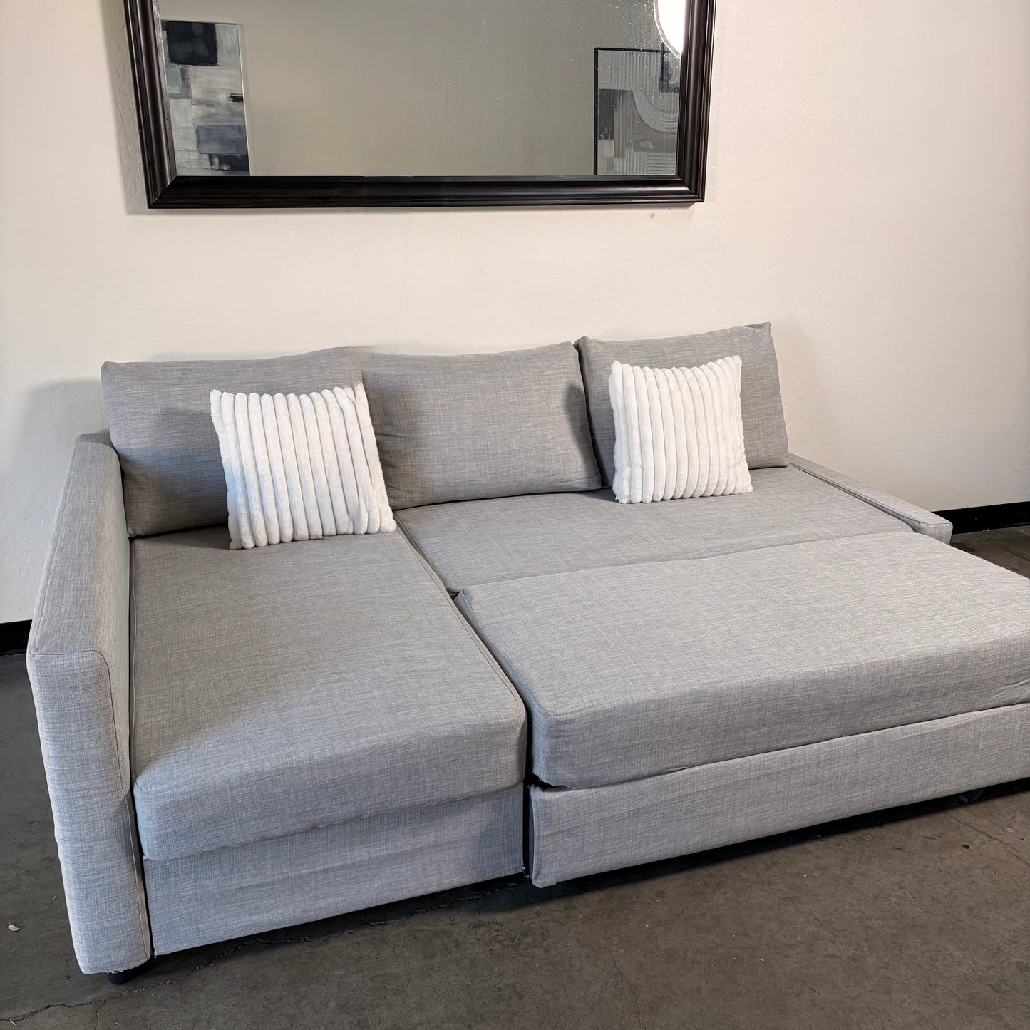 Ikea Friheten Light Gray Sectional with Sleeper and Storage