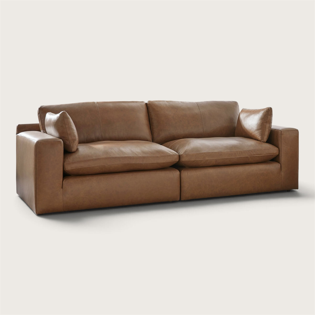 Belvedere 2-Piece Leather Modular Loveseat