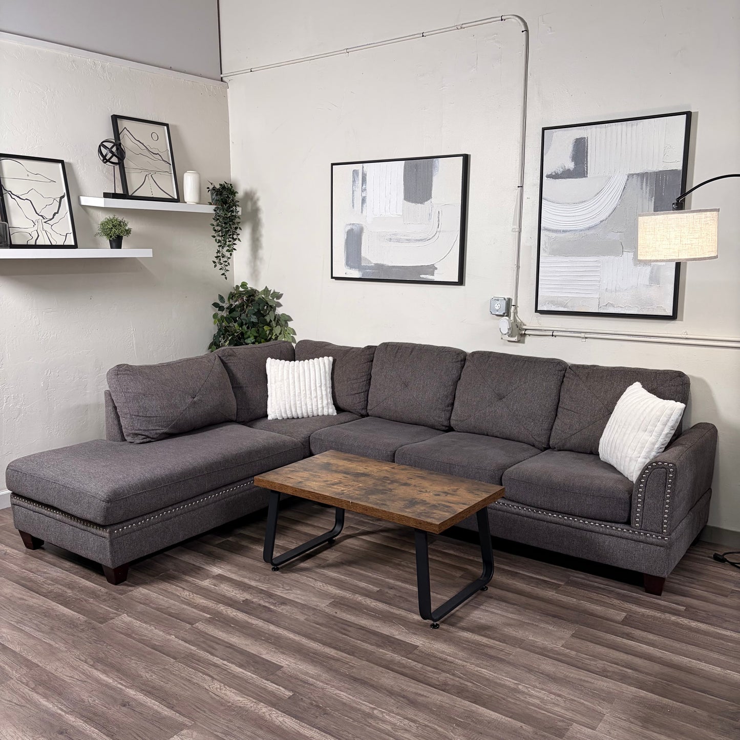 Dark Gray L Sectional