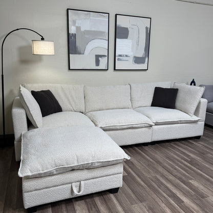 New In Box Cloud Boucle Modular Sectional - 4 Piece
